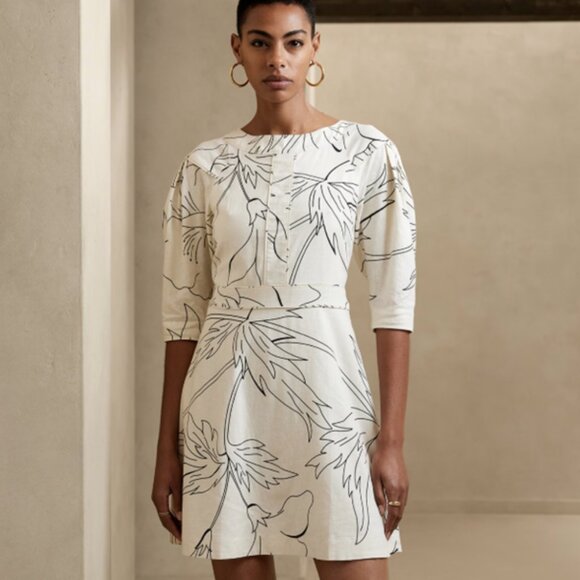 Banana Republic Linen-Blend Mini Dress - NWT - Picture 1 of 3